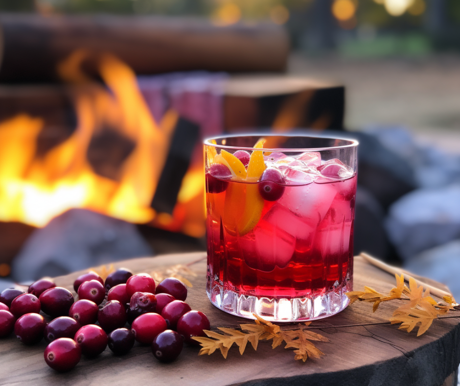 Cranberry Bourbon Smash Cocktail