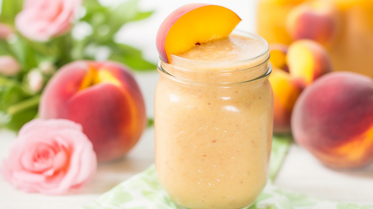 Frosted Peach Whiskey Sour